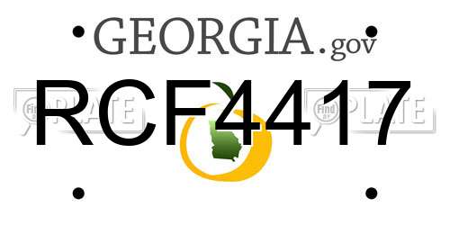 RCF4417 Georgia License Plate