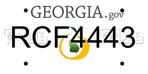 RCF4443 Georgia License Plate