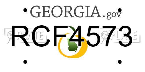 RCF4573 Georgia License Plate