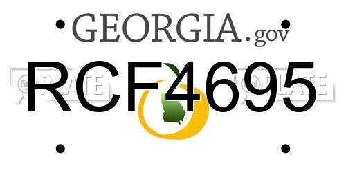 RCF4695 Georgia License Plate