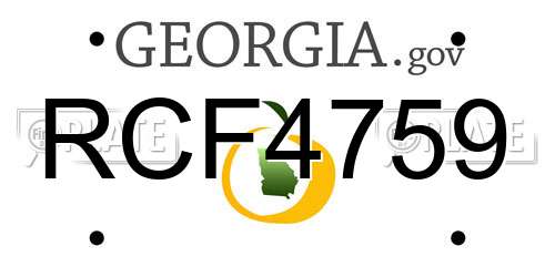 RCF4759 Georgia License Plate
