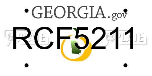 RCF5211 Georgia License Plate
