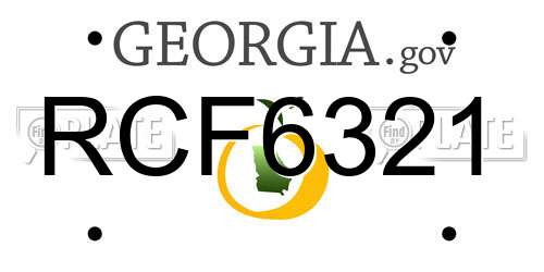 RCF6321 Georgia License Plate