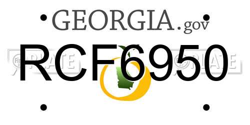 RCF6950 Georgia License Plate
