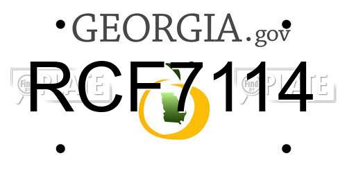RCF7114 Georgia License Plate