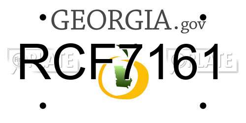 RCF7161 Georgia License Plate