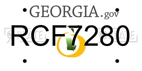 RCF7280 Georgia License Plate