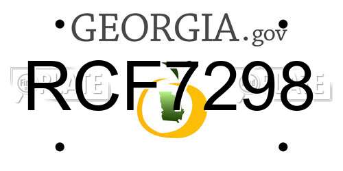 RCF7298 Georgia License Plate