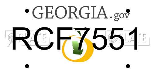 RCF7551 Georgia License Plate