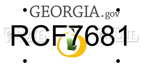 RCF7681 Georgia License Plate