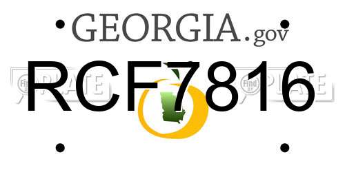 RCF7816 Georgia License Plate