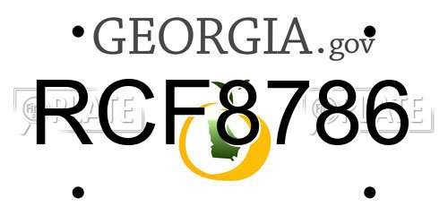 RCF8786 Georgia License Plate