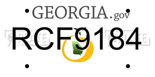 RCF9184 Georgia License Plate