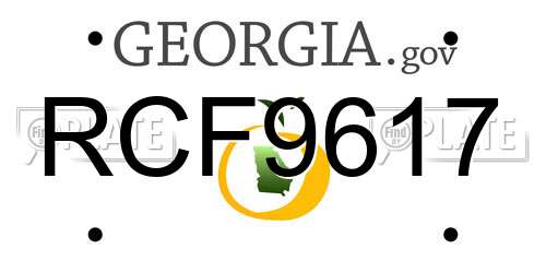 RCF9617 Georgia License Plate