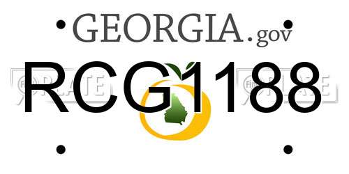RCG1188 Georgia License Plate