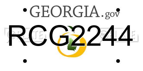 RCG2244 Georgia License Plate