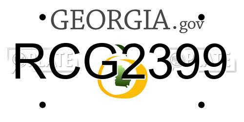 RCG2399 Georgia License Plate