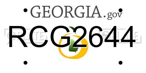 RCG2644 Georgia License Plate