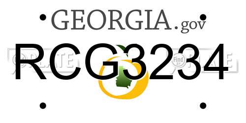 RCG3234 Georgia License Plate