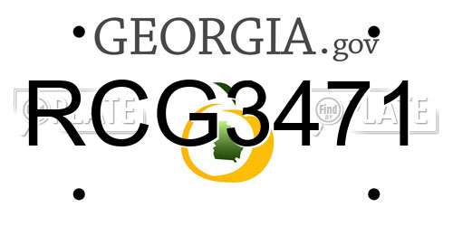 RCG3471 Georgia License Plate