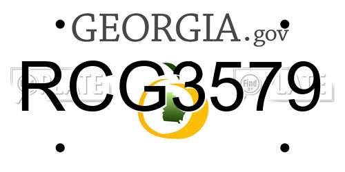 RCG3579 Georgia License Plate