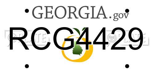 RCG4429 Georgia License Plate