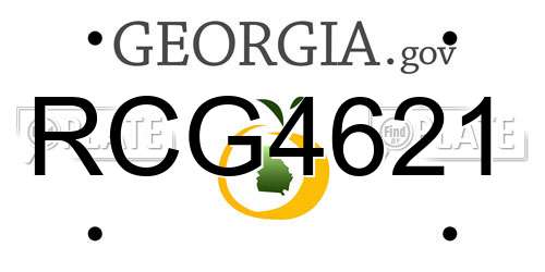 RCG4621 Georgia License Plate
