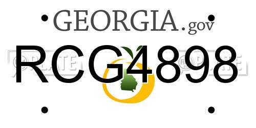 RCG4898 Georgia License Plate