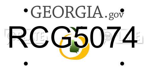 RCG5074 Georgia License Plate