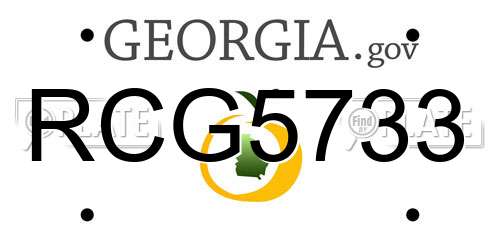 RCG5733 Georgia License Plate