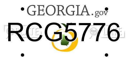 RCG5776 Georgia License Plate