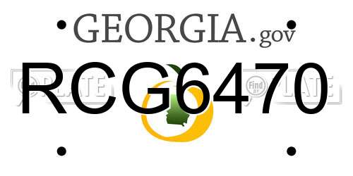 RCG6470 Georgia License Plate