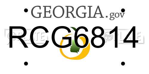 RCG6814 Georgia License Plate