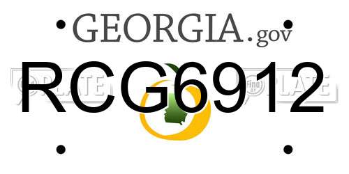 RCG6912 Georgia License Plate