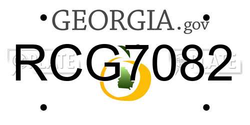 RCG7082 Georgia License Plate