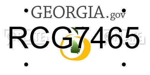 RCG7465 Georgia License Plate