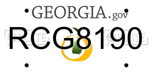 RCG8190 Georgia License Plate