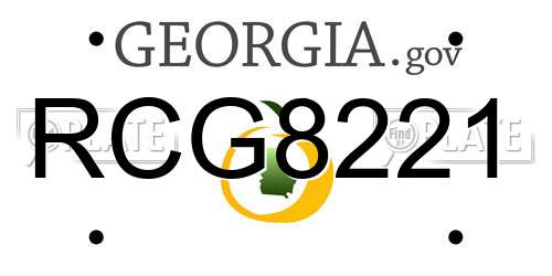 RCG8221 Georgia License Plate