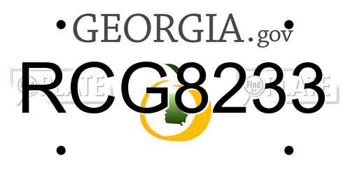 RCG8233 Georgia License Plate