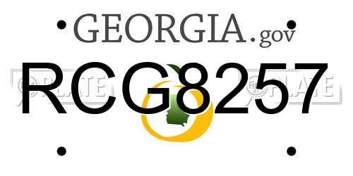 RCG8257 Georgia License Plate