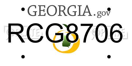 RCG8706 Georgia License Plate