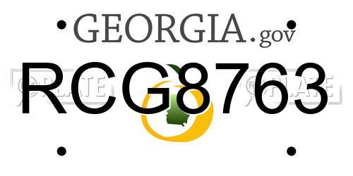 RCG8763 Georgia License Plate