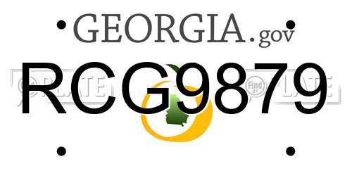 RCG9879 Georgia License Plate