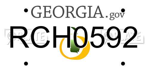 RCH0592 Georgia License Plate