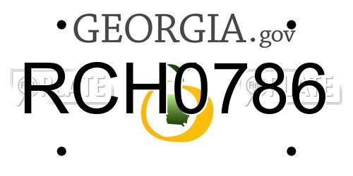RCH0786 Georgia License Plate