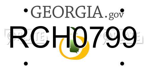 RCH0799 Georgia License Plate