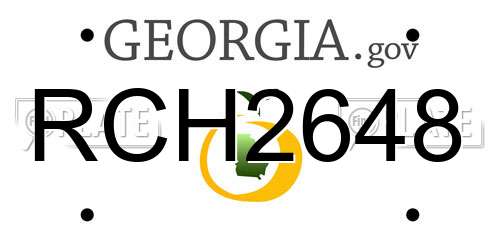 RCH2648 Georgia License Plate