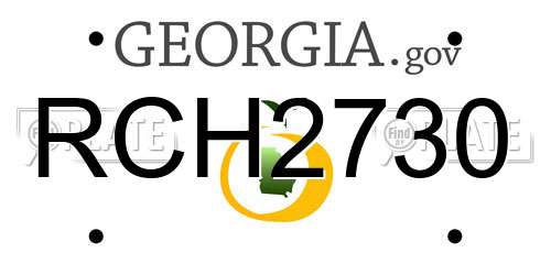 RCH2730 Georgia License Plate