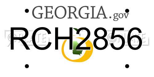 RCH2856 Georgia License Plate
