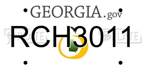 RCH3011 Georgia License Plate